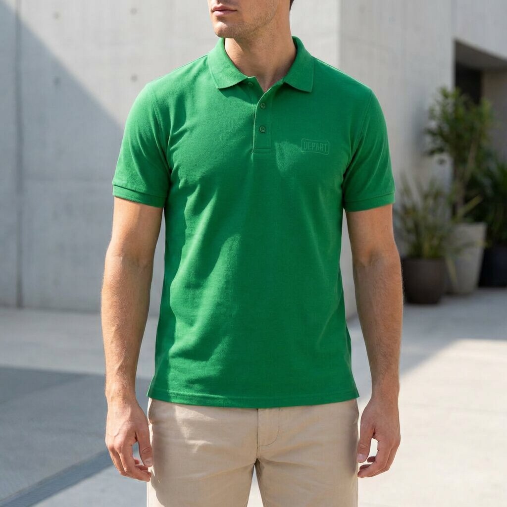 POLO DEPART HOMME COTON VERT