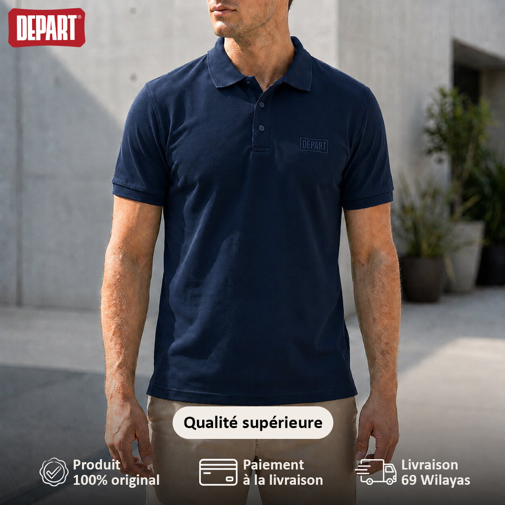 POLO DEPART HOMME BLEU MARINE