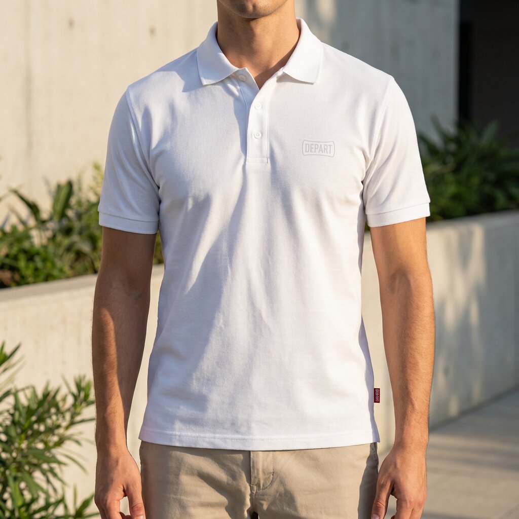 POLO DEPART HOMME COTON BLANC