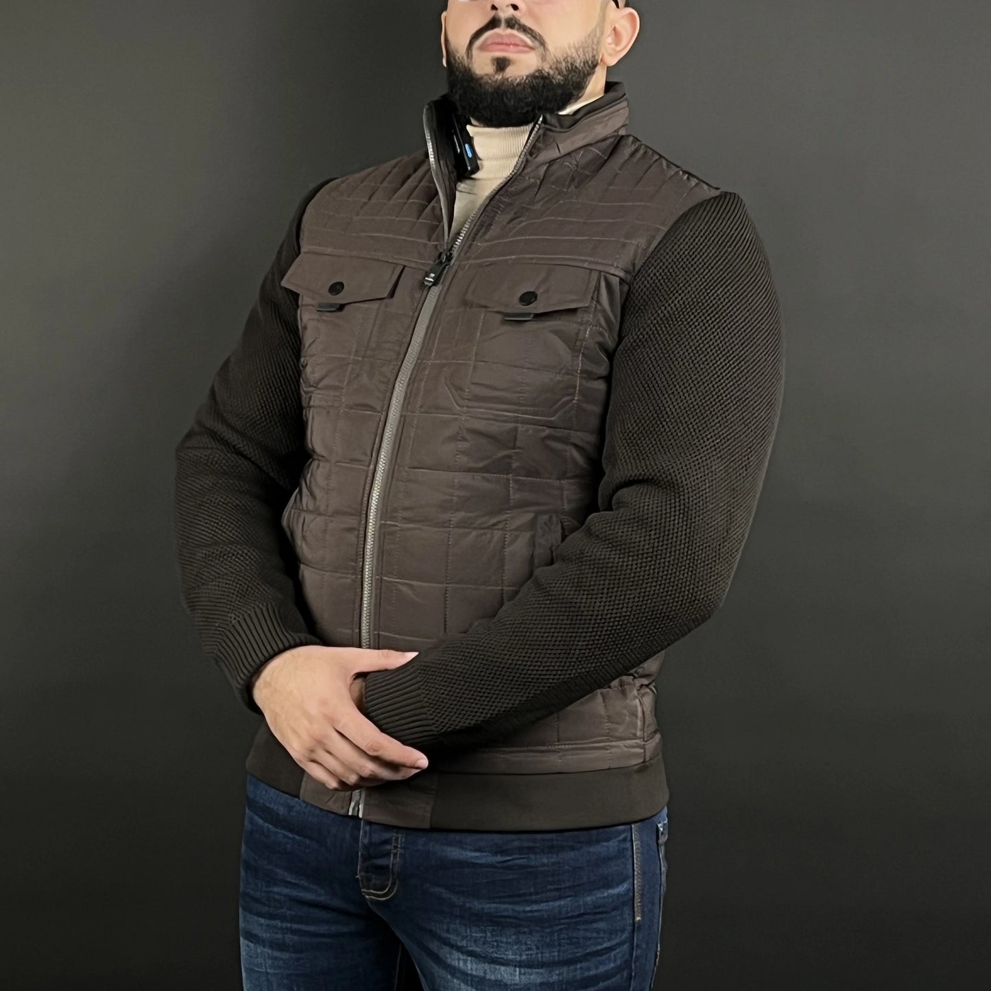 Veste David Louis Deux Tons Marron