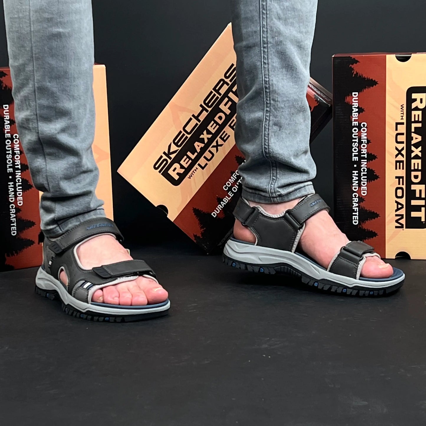 Sandal Skechers Bleu