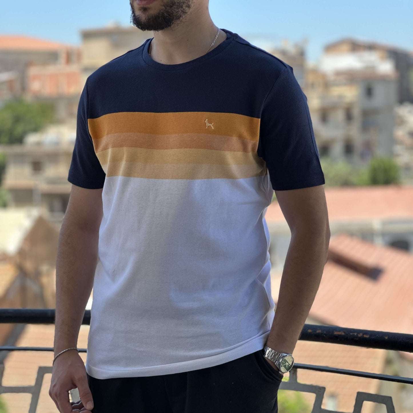 Tshirt Bewley & Ritch Orange/Navy