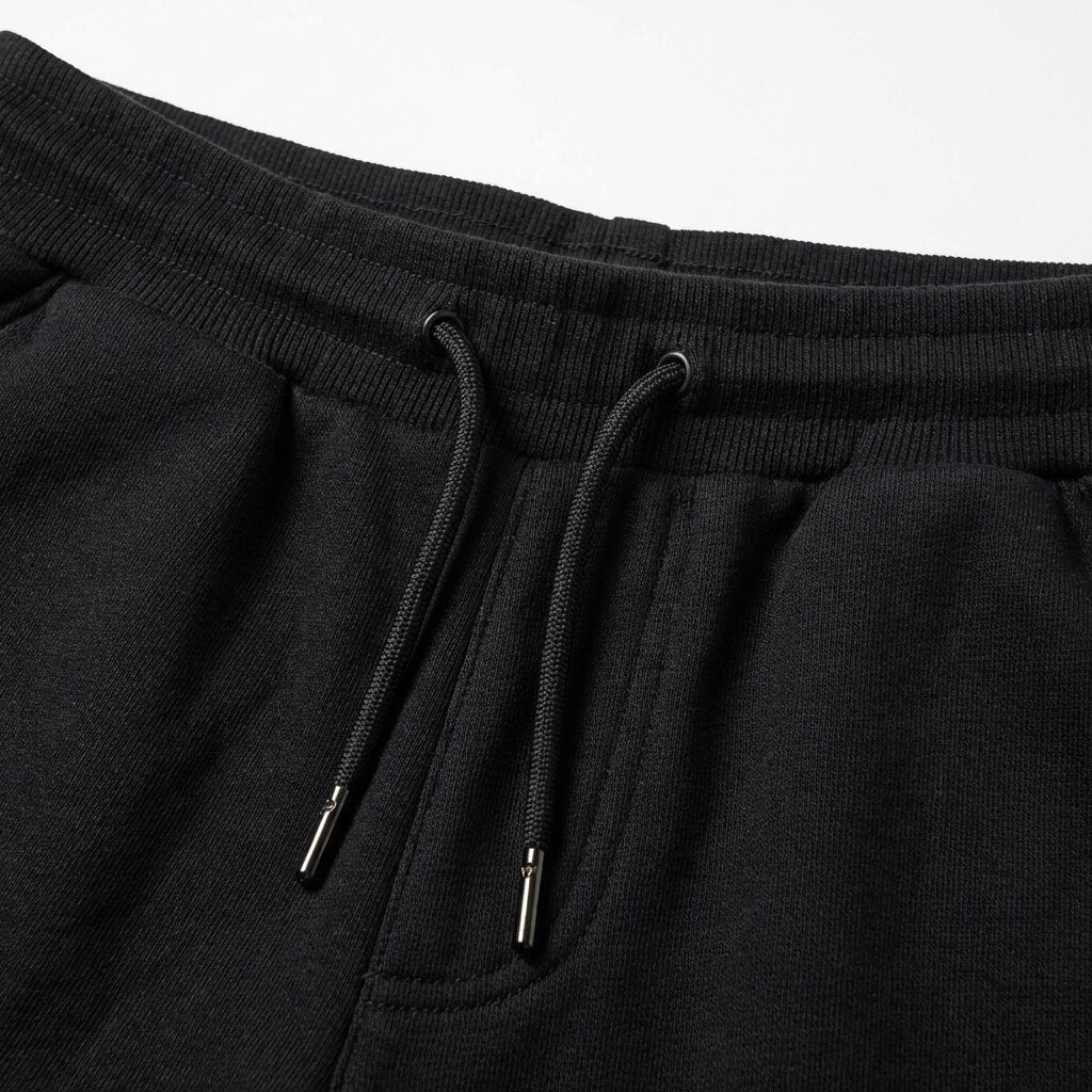 SHORT UMBRO COTON NOIR | LOGO BLANC