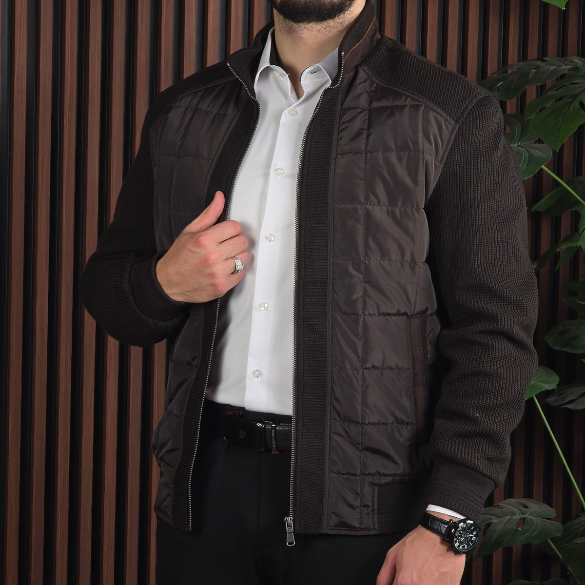 Veste DAVID LOUIS Deux Tons Marron
