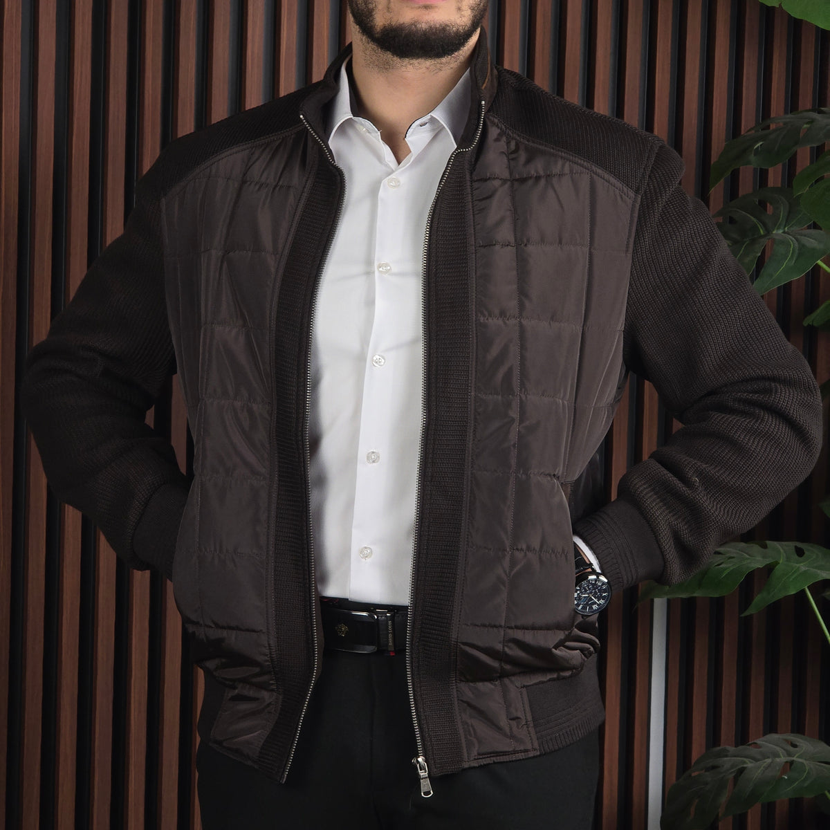 Veste DAVID LOUIS Deux Tons Marron