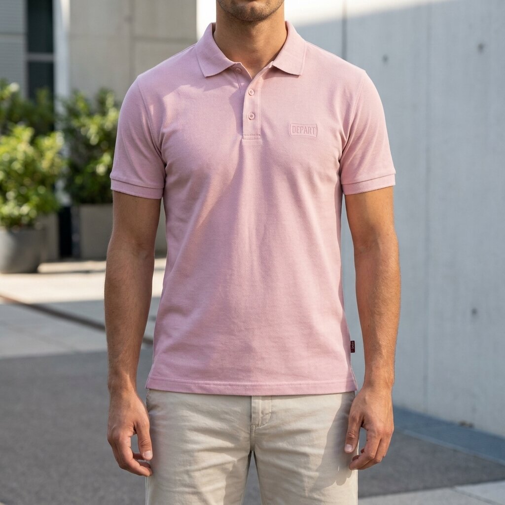 POLO DEPART HOMME COTON ROSE