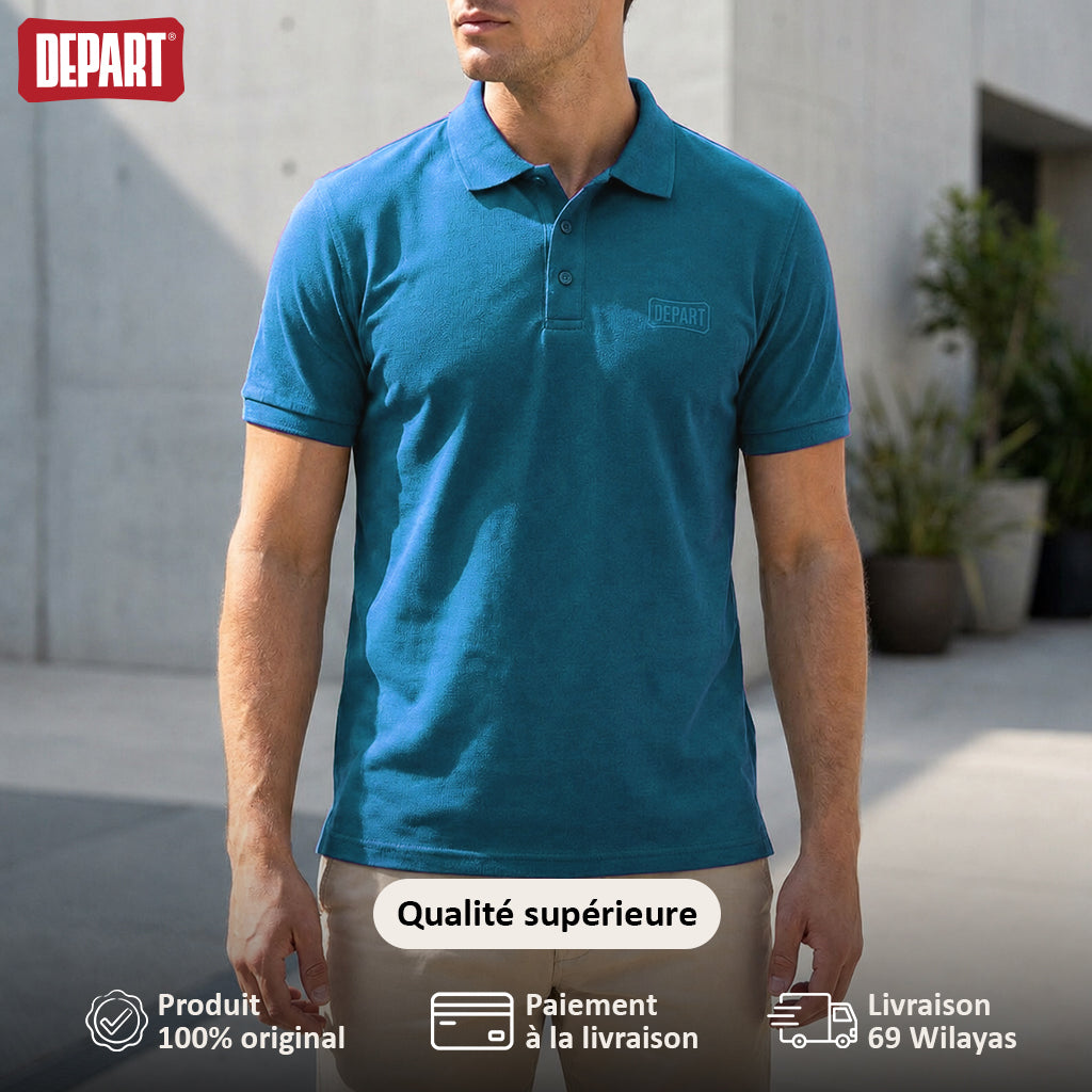 POLO DEPART HOMME BLEU CIEL