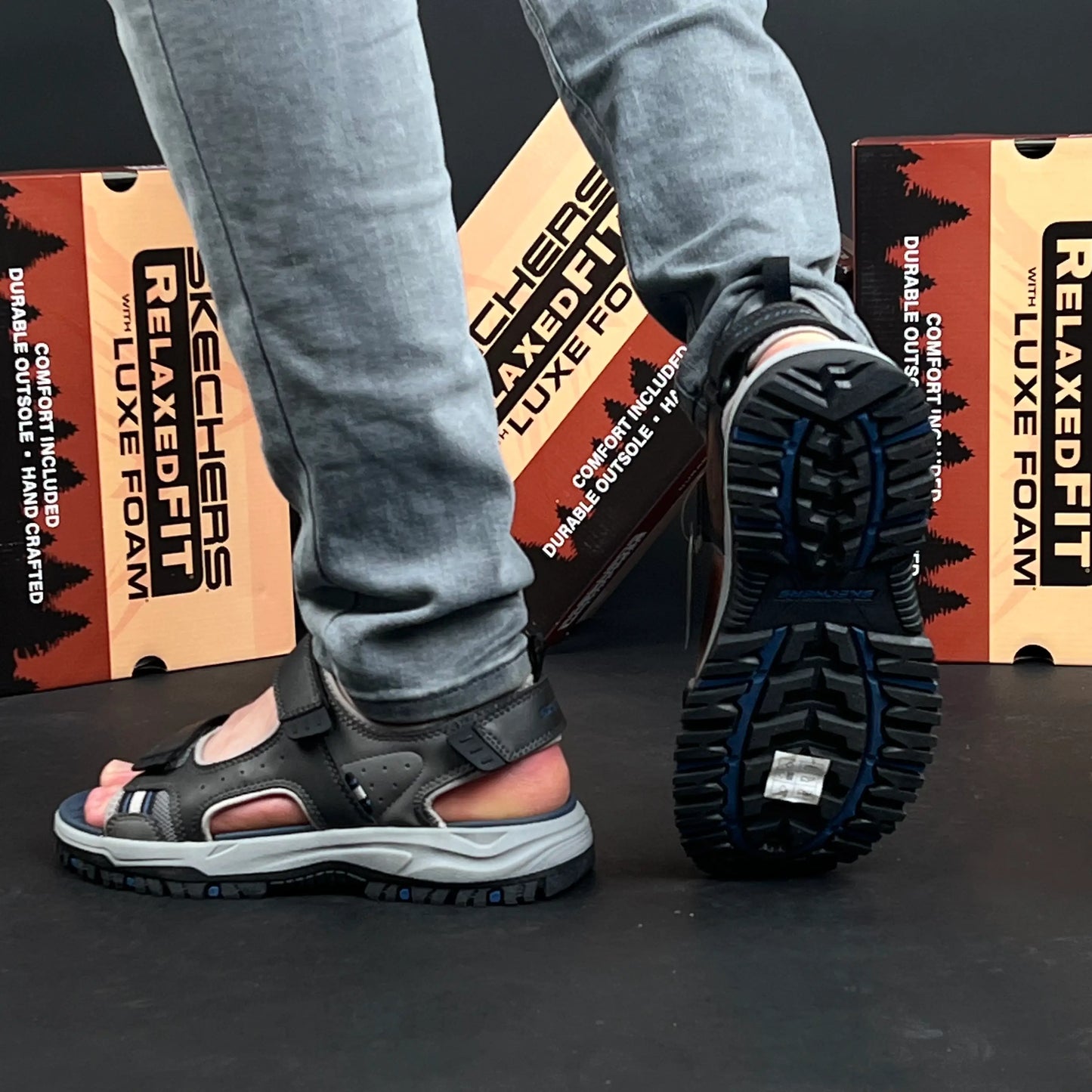 Sandal Skechers Bleu