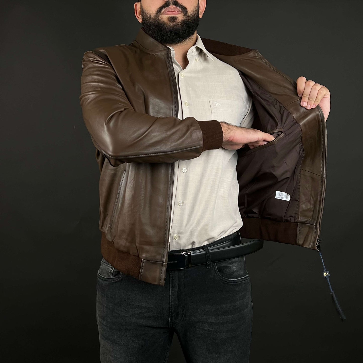 Veste Cuir Véritable New Marron