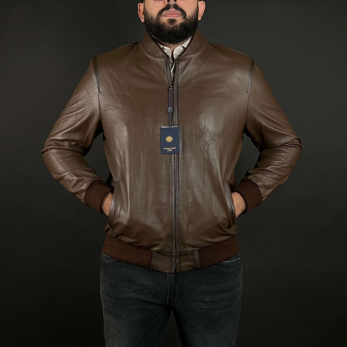 Veste Cuir Véritable New Marron