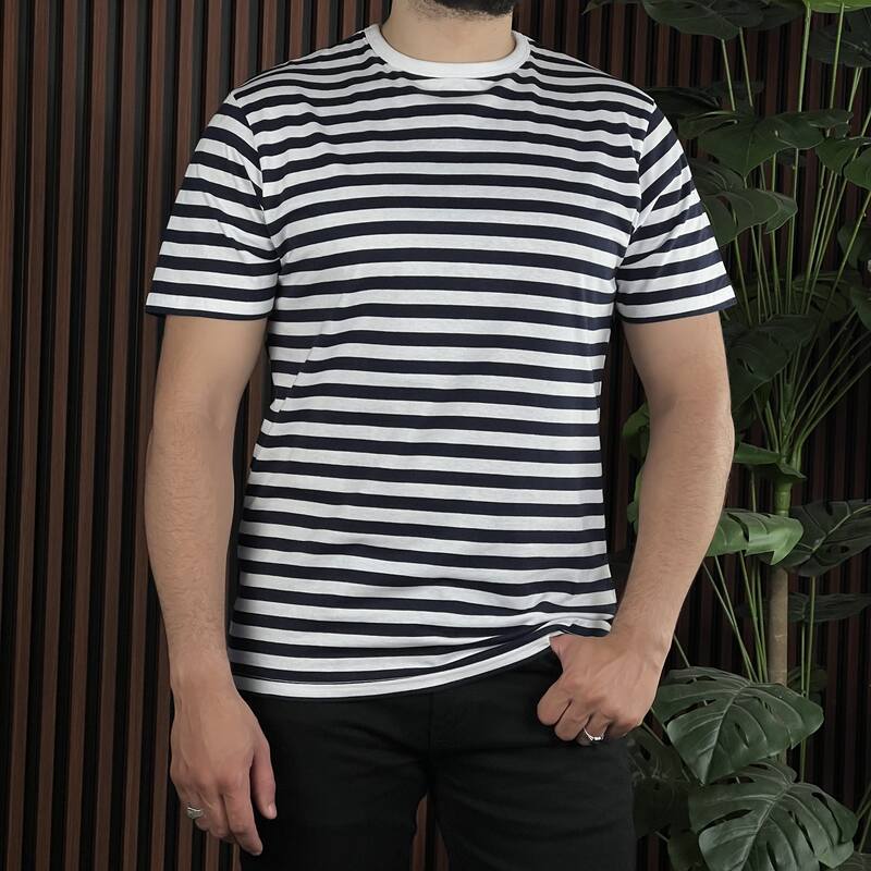 T-shirt White Navy Threadbare