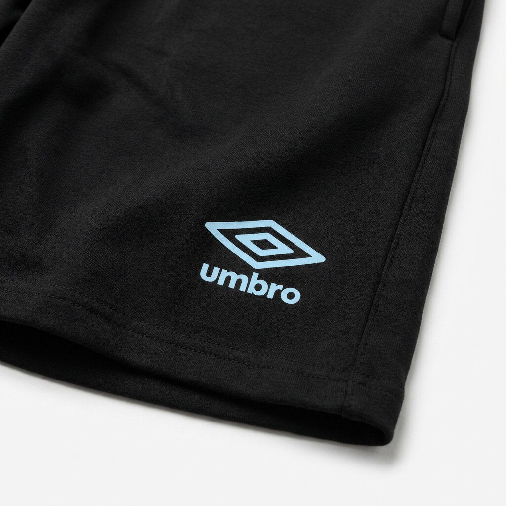 SHORT UMBRO COTON SIMPLE NOIR | LOGO BLEU