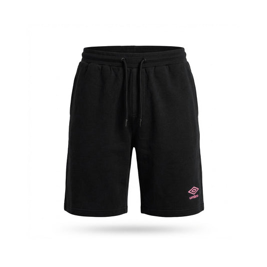 SHORT UMBRO COTON NOIR | LOGO ROSE