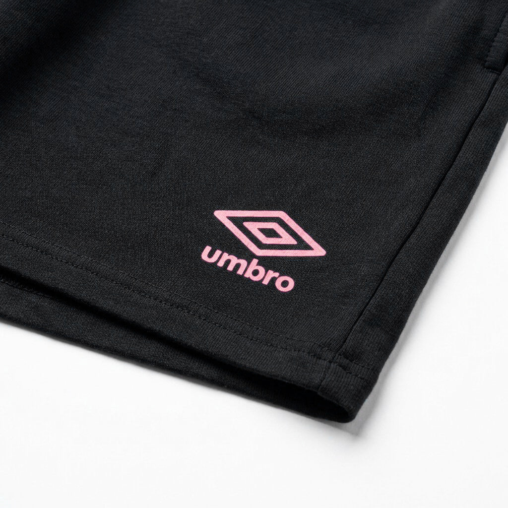 SHORT UMBRO COTON NOIR | LOGO ROSE