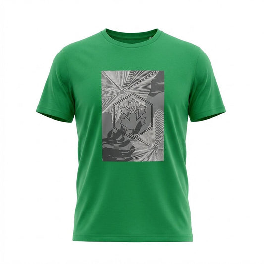 LUMBERJACK TEE BIG NATURE LOGO GREEN